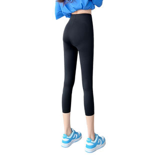 鲨鱼裤夏季薄款七分女外穿高腰紧身显瘦提臀强压瘦腿小个子打底裤