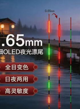 316/425LED0.65mm夜光漂尾双排灯珠超灵敏咬钩变色用漂配件日夜