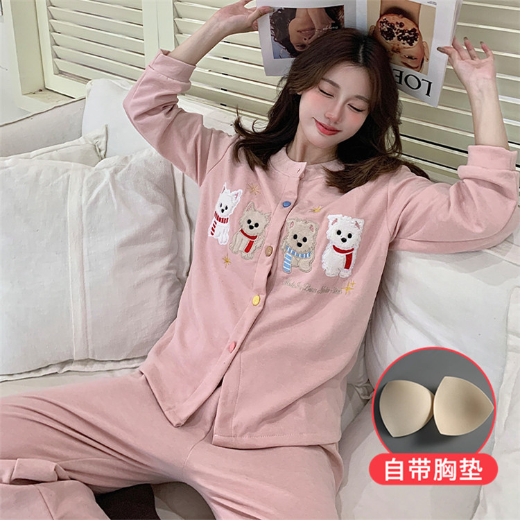 冬季羊绒甜美ins开衫可爱睡衣女