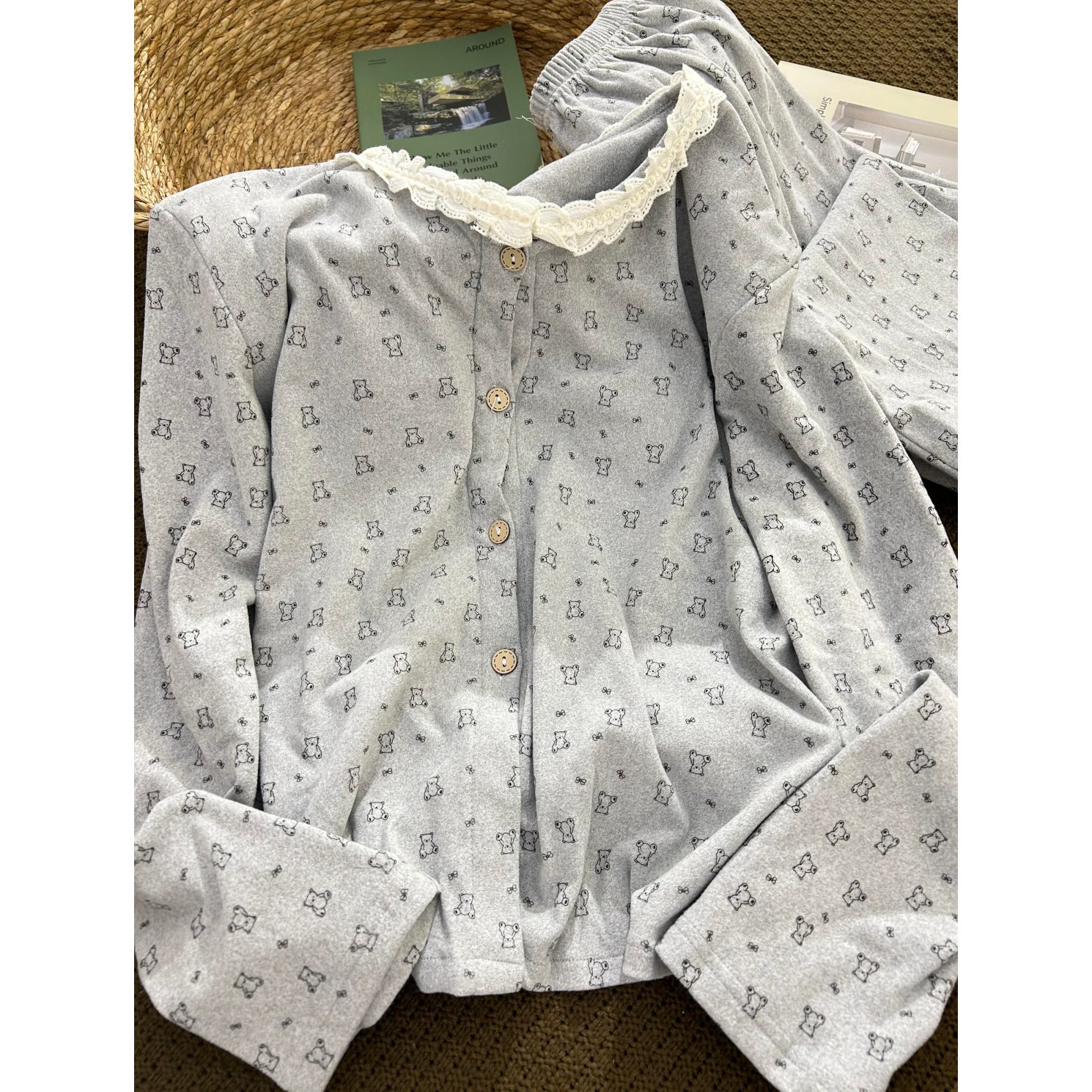 羊绒睡衣女秋冬季款可爱满印保暖