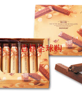 日本代购ROYCE nutty bar chocolate 榛果草莓抹杏仁巧克力棒棍