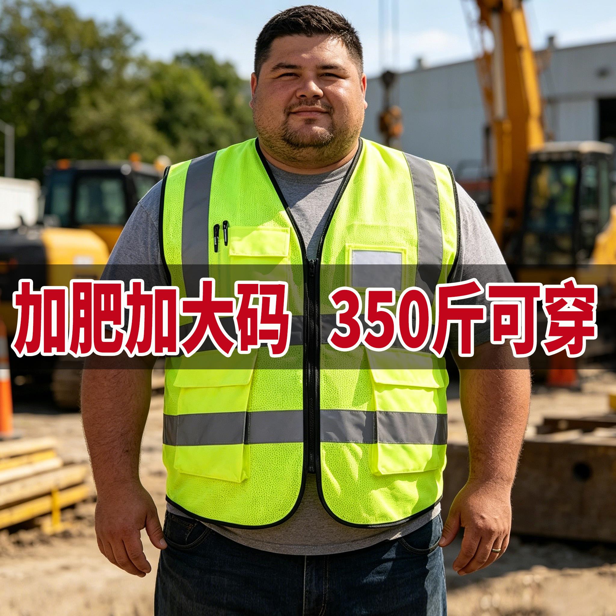 反光背心加肥加大码安全黄马甲反光衣定制logo印字透气网眼荧光绿