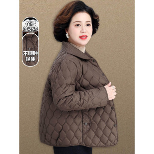 中老年人轻薄夹棉小棉袄外套女秋冬新款妈妈冬装二棉棉服中年棉衣