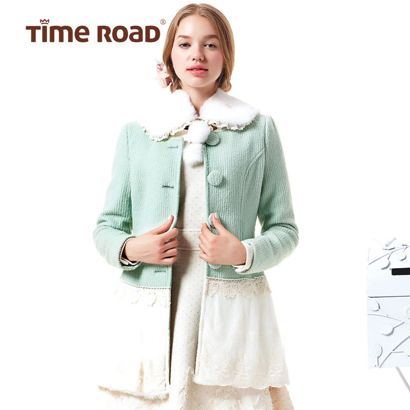 Time RoaD/湯米諾秋冬韓版甜美兔毛毛領撞色毛呢大衣瑕疵特賣清倉在類目 女裝/女士精品, 毛衣中 - 來自Buy2taobao.com提供專業的淘寶代購服務