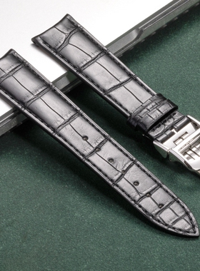 适用积家原装手表真皮表带小丑地理约会鳄鱼皮表带翻转北辰皮表带