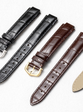 适配卡地亚原装真皮表带凹凸防水男女款蓝气球坦克钥匙山度士配件