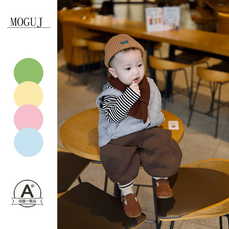 MOGUJ儿童套装2025新款男女童宝宝棉衣外套牛仔裤两件套洋气小童