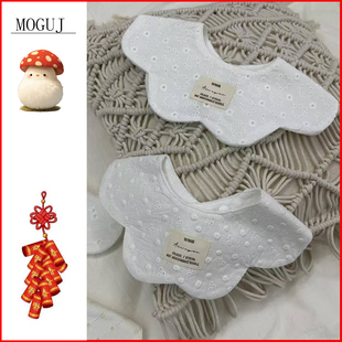 婴童围兜小宝宝口水巾圣诞节红格子围兜韩版可爱婴儿防吐奶围嘴