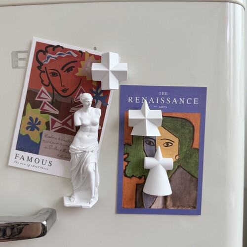 北欧3d几何石膏女神雕塑冰箱贴文艺ins磁铁留言板摆件入户门磁吸