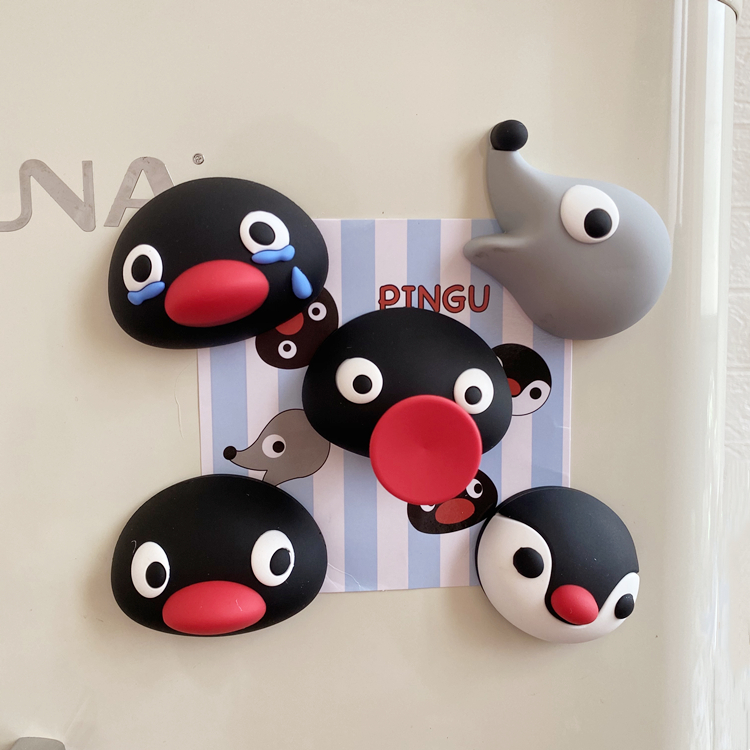 呆萌企鹅家族冰箱贴硅胶磁吸