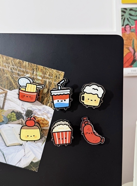 创意卡通可爱食物冰箱贴洞洞板入户门磁吸装饰磁贴个性创意磁力贴