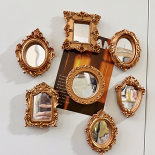 复古巴洛克风ins金色相框冰箱贴雕花装饰磁贴洞洞板入户门磁贴