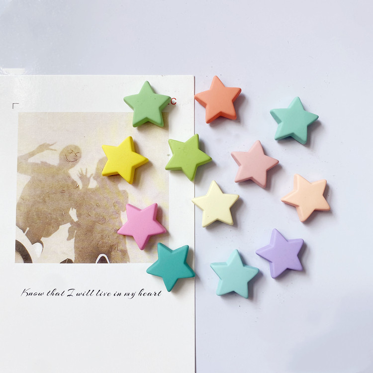 新款ins夏日创意彩虹五角星磁性冰箱贴铁质洞洞板白板固定磁装饰