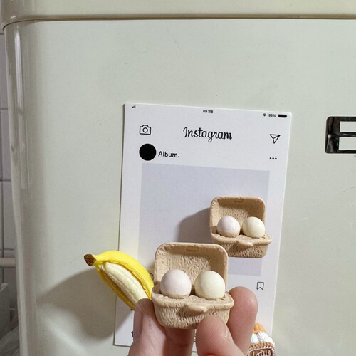 可爱迷你鸡蛋盒冰箱贴小清新卡通收纳盒磁性贴个性洞洞板入户门