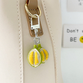 仿真榴莲食玩创意ins钥匙扣包包挂件韩版 礼品耳机钥匙扣书包拉链