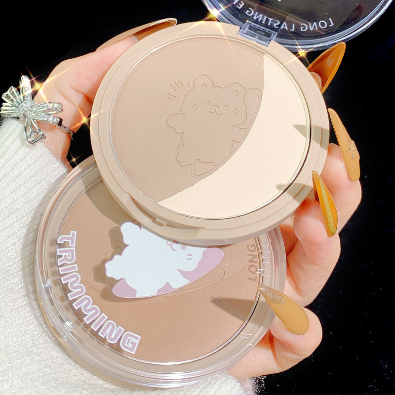 双色修容盘高光一体白色