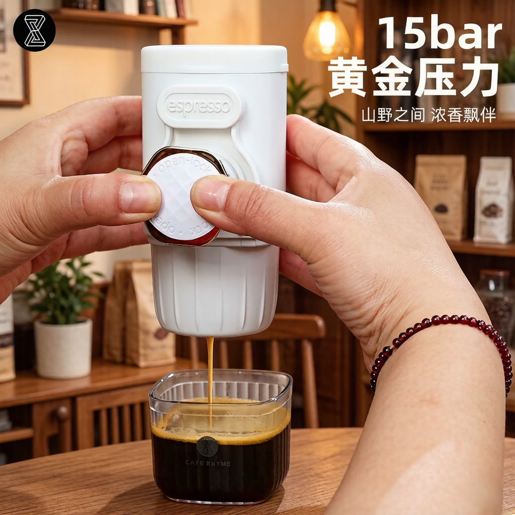 臻航手压咖啡机便携式意式胶囊萃取机小型家用咖啡器具户外送礼