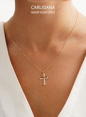 镂空十字架项链镀14K信物