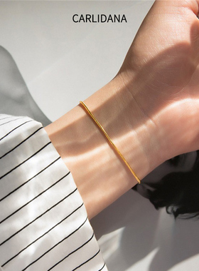 蛇骨手链韩版简约钛钢IPG14K镀金情侣ins极简风时尚圆蛇链手链