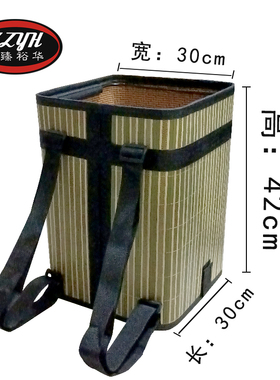 折叠式双肩背篮背篓大容量采茶叶背篓采摘筐手工竹背篓竹编农用i.