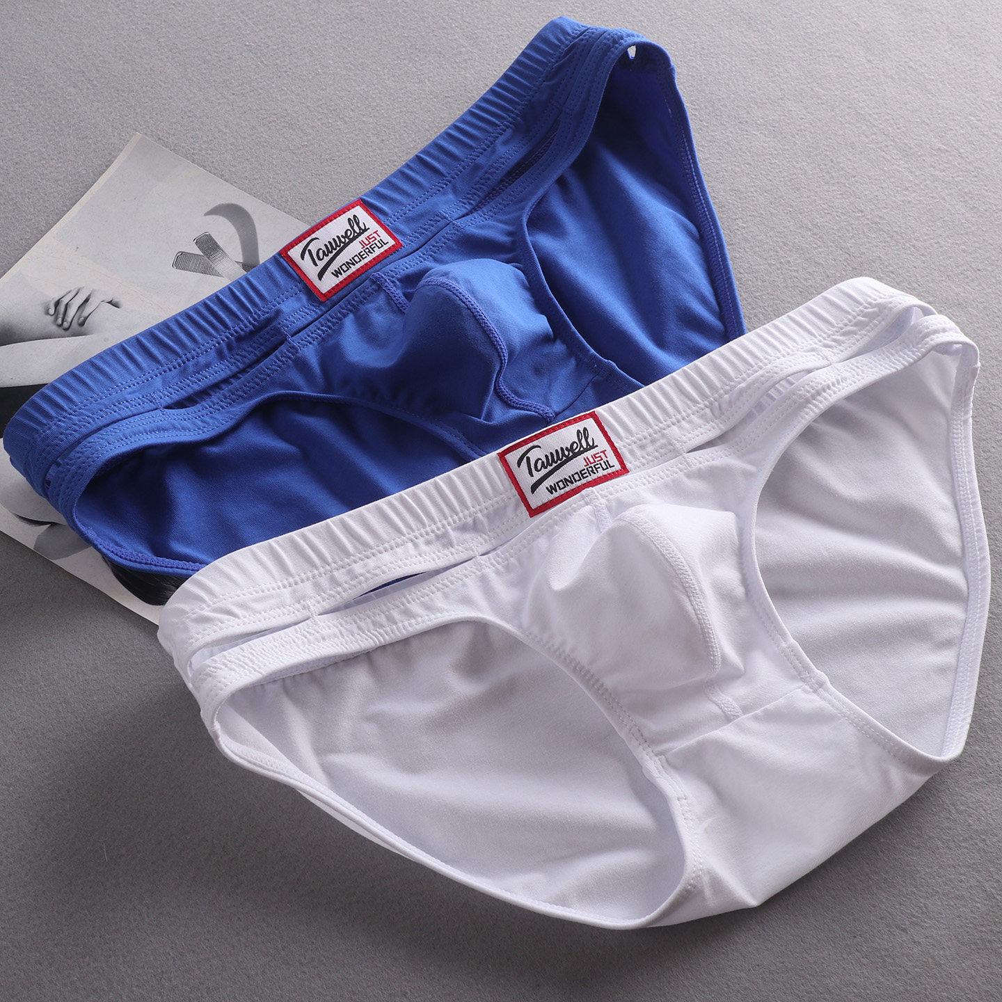 纯棉前镂空低腰男士内裤