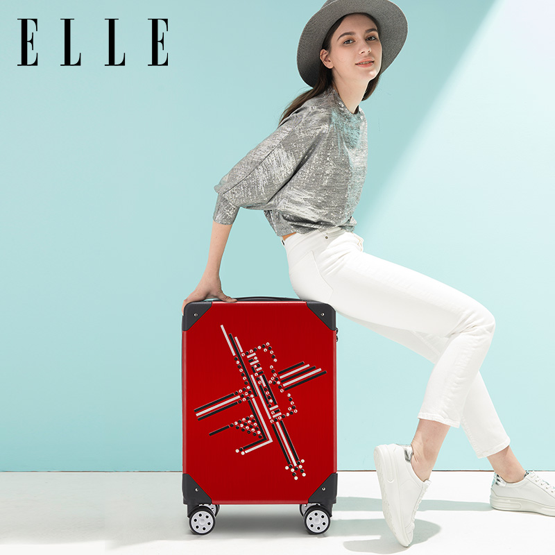 ELLE拉杆箱女万向轮登机密码箱小清新旅行箱20/24寸大学生行李箱