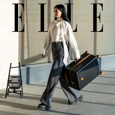 ELLE新款塑框加固防爆行李箱登机箱防刮耐磨旅行箱结实商务密码箱