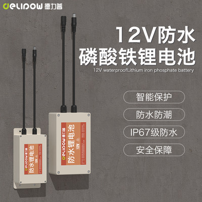 德力普户外防水锂电瓶12v