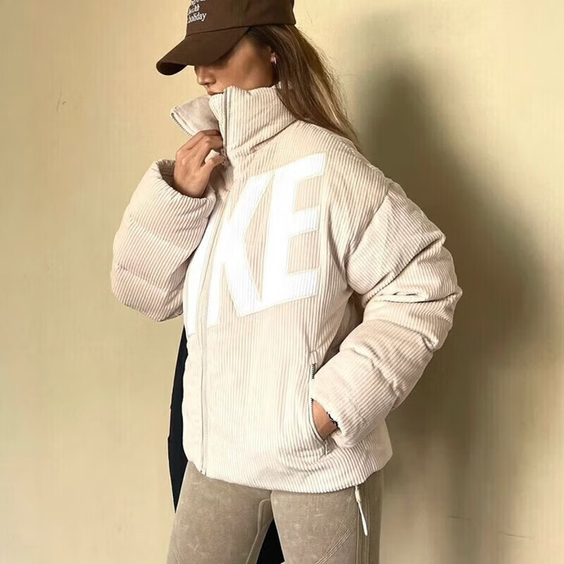 耐克NIKE羽绒服运动服灯芯绒保暖立领夹克外套FD8214-104