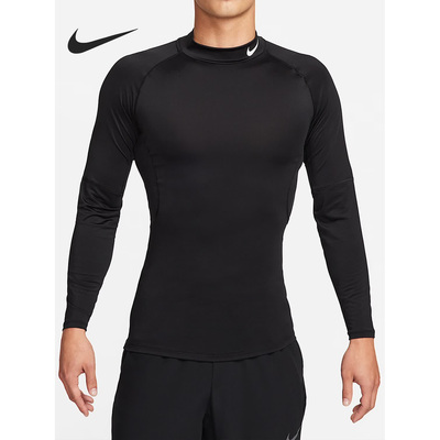 耐克（NIKE）春秋男士修身经典印花健身长袖T恤 FB7909-010