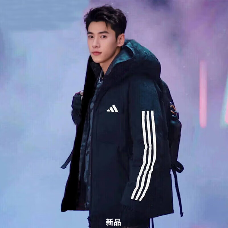 阿迪达斯adidas棉服男运动服保暖防风衣舒适休闲连帽外套JY8303