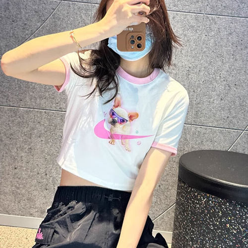 耐克NIKE短袖女装运动服针织时尚透气休闲圆领T恤衫HM4621-133