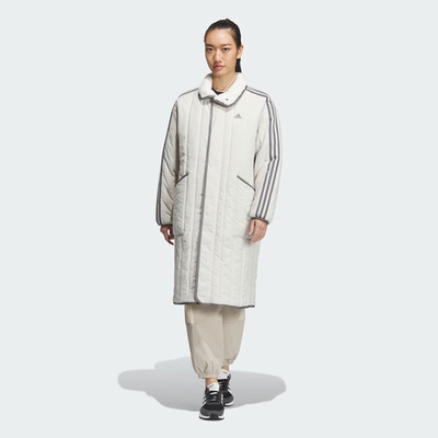 阿迪达斯女子2023冬季新款翻领户外休闲运动保暖外套棉服IL8952