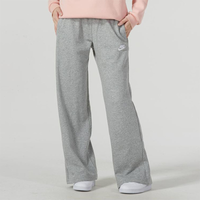 运动裤耐克针织毛圈灰色直筒女子