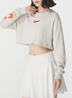 Nike耐克女子上衣2025新款高腰时尚印花百搭长袖T恤HV5006-072