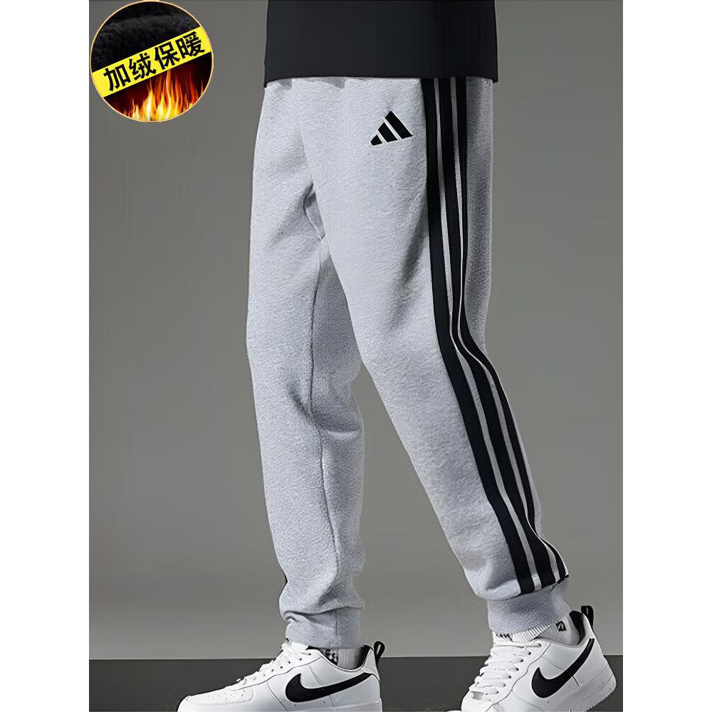 阿迪达斯adidas裤子男运动裤加绒卫裤束脚篮球加厚长裤JE6318