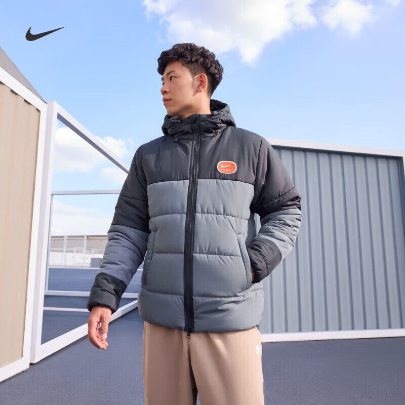 耐克NIKE男装连帽时尚百搭防风保暖休闲运动夹克棉服 HM0198-060