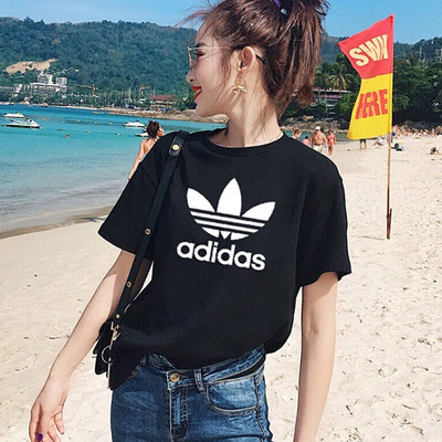 阿迪达斯三叶草短袖女夏季圆领宽松简约百搭运动休闲T恤GN2896