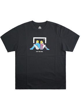 Kappa卡帕男女同款短袖夏季圆领印花宽松休闲T恤K0BW2TD30-990