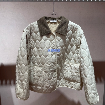 3I3H301吊牌1590小地素dzzit专柜正品2024秋女士绗线棉服火