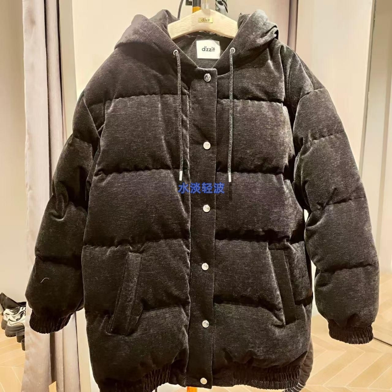 3H4K346吊牌2990小地素dzzit专柜正品2023冬女士丝绒保暖羽绒服