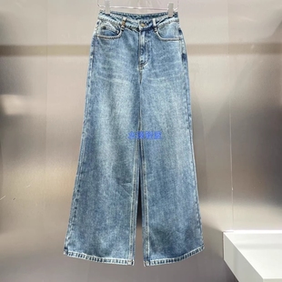 3I4R819吊牌965小地素dzzit专柜正品 火 2024冬女士牛仔暖绒长裤