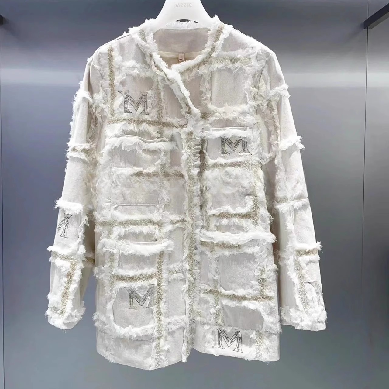 1H4RD01吊牌8390元D高地素专柜正品2023冬女士珠片绣花肌理牛仔