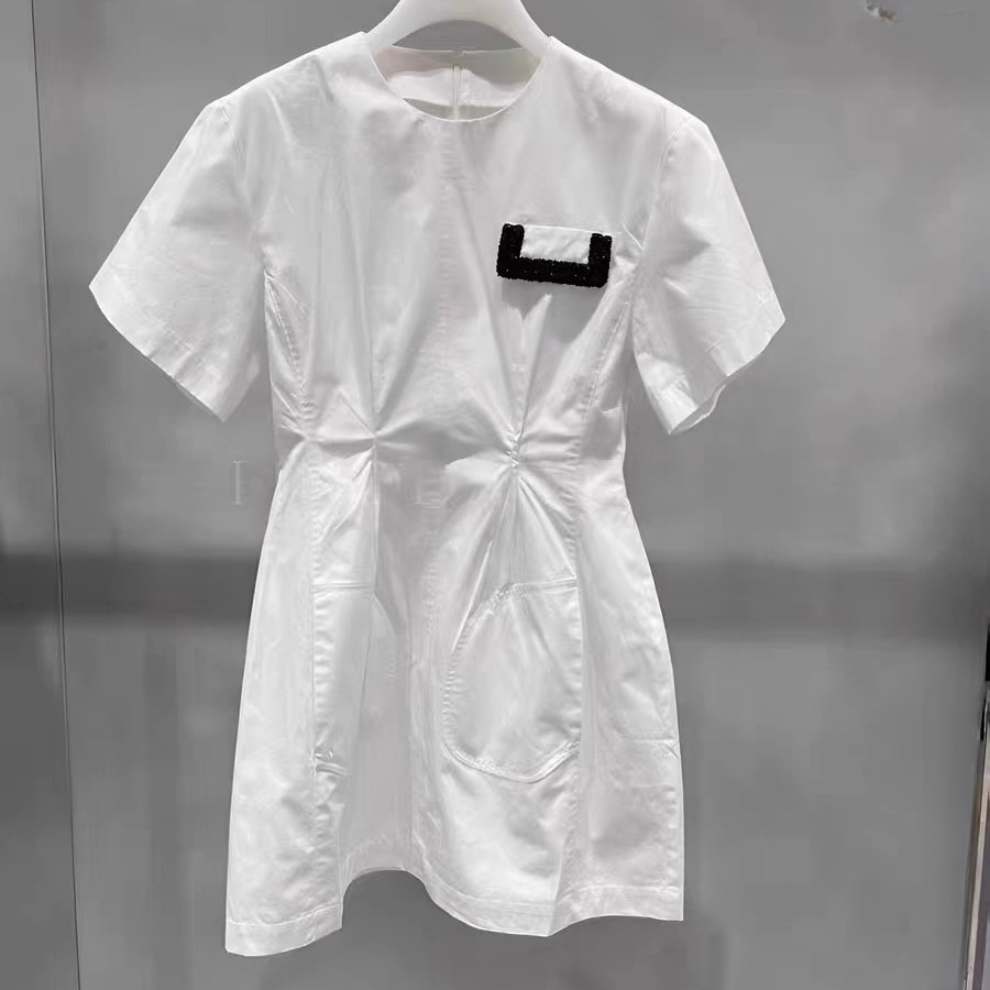 2J2O482吊牌1799大地素DAZZLE专柜正品2025夏女短袖连衣裙