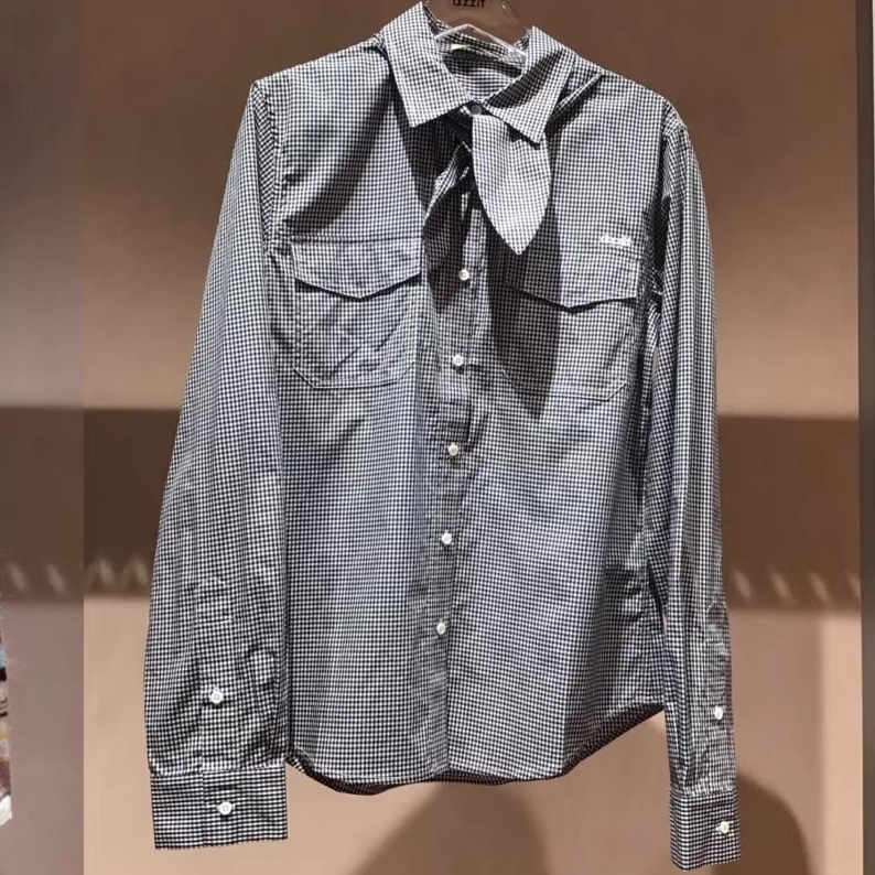 3J4C411吊牌1095小地素dzzit专柜正品2025冬三波女格纹长袖衬衫