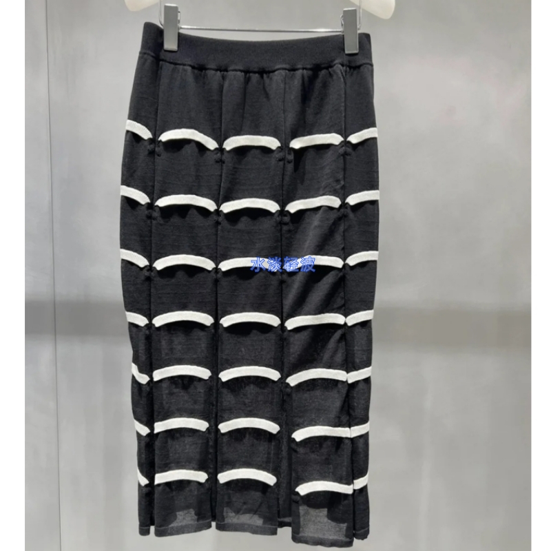 2H2E717吊牌1399大地素DAZZLE专柜正品2023夏女士波浪毛衫半裙