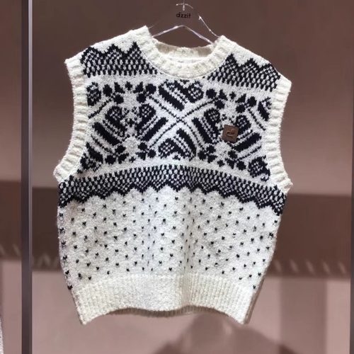 3J4E207吊牌935小地素dzzit专柜正品2025冬三波女毛织无袖上衣