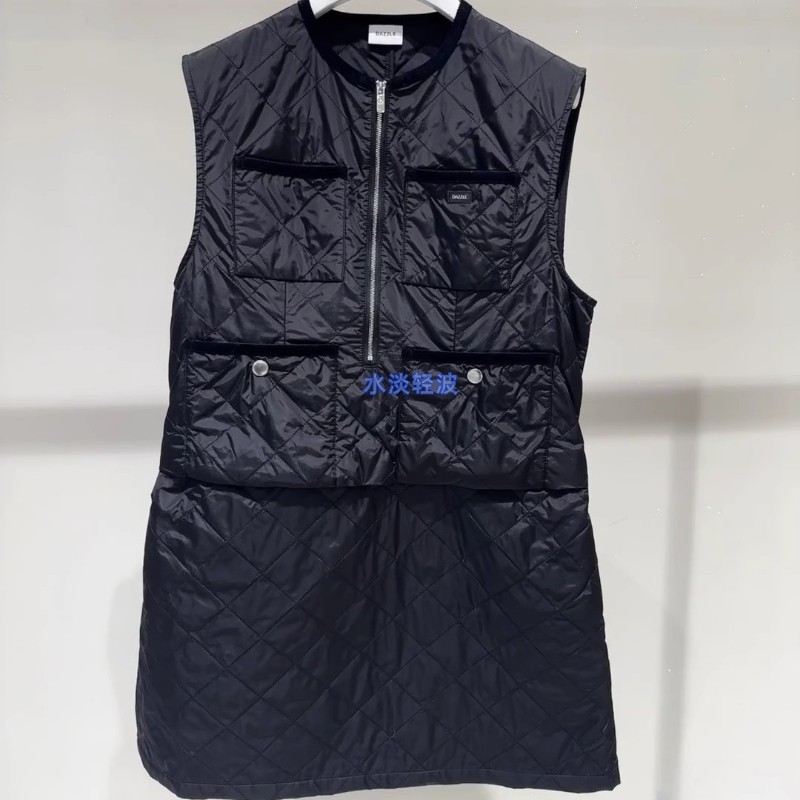 2J1O303吊牌2399大地素DAZZLE专柜正品2025春女士无袖绗缝连衣火