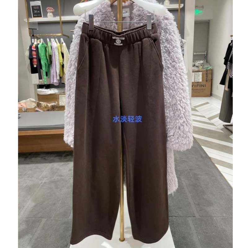 3H4Q418吊牌965小地素dzzit专柜正品2023冬女士加绒卫裤休闲长火