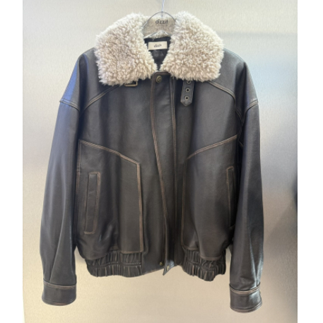 3J4L401吊牌7695小地素dzzit专柜正品2025冬一波女士真皮外套